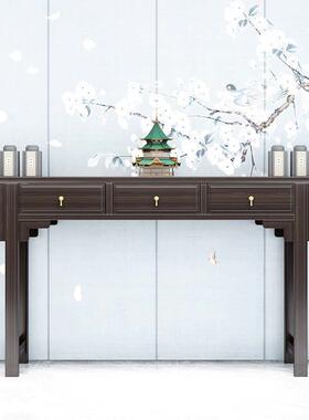 佛新中12261实中堂六件套木条案农村家用简约神台供奉台翘头桌玄