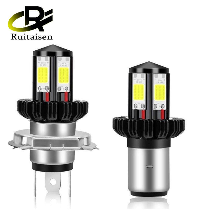 电动车灯摩托车超亮LED大灯踏板车LED灯泡三轮车大灯双爪内置射灯