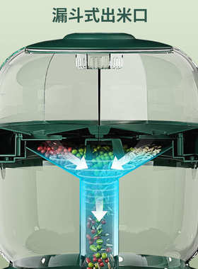 多功能轻奢旋转米箱家用双层分格储米桶厨房防潮防虫一键定量米桶