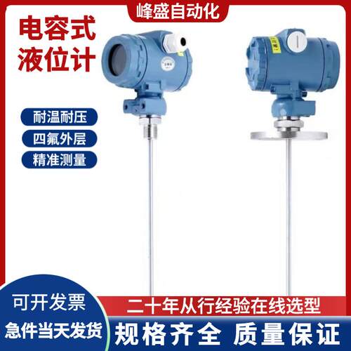 电容式液位计射频导纳水位计插入杆式感测器防腐耐压变送器4-20mA
