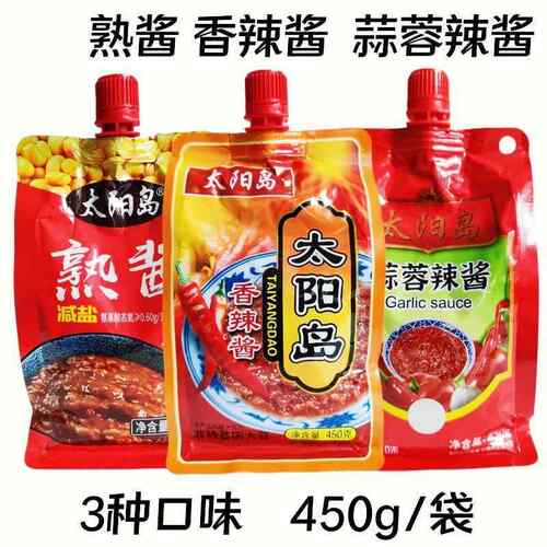 太阳岛香辣酱450g东北熟酱蒜蓉辣酱烧烤酱蘸菜酱烤串酱料包邮 - 封面
