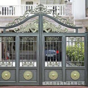 新中式铝艺大门别墅庭院铝艺大门对开门农村院子铝合金入户大门