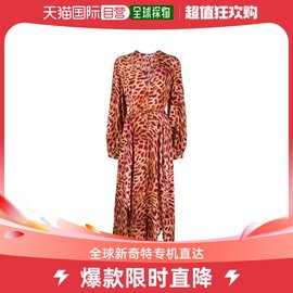 香港直邮潮奢stellamccartney女士豹纹系，腰带连衣裙