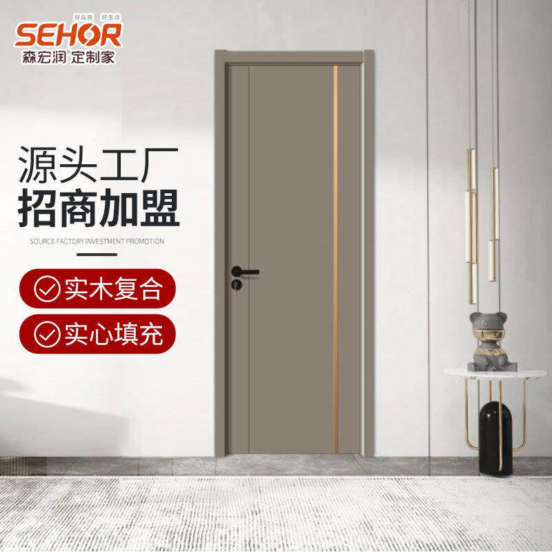 厂家直销家用木门北欧简约门实木室内卧室房间厨房卫生间隔音门