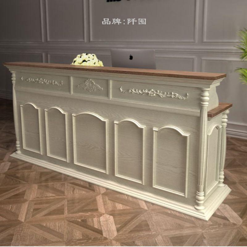 美容前院台欧式复古转角收银台发理店酒吧吧台柜接待酒台店KOC迎