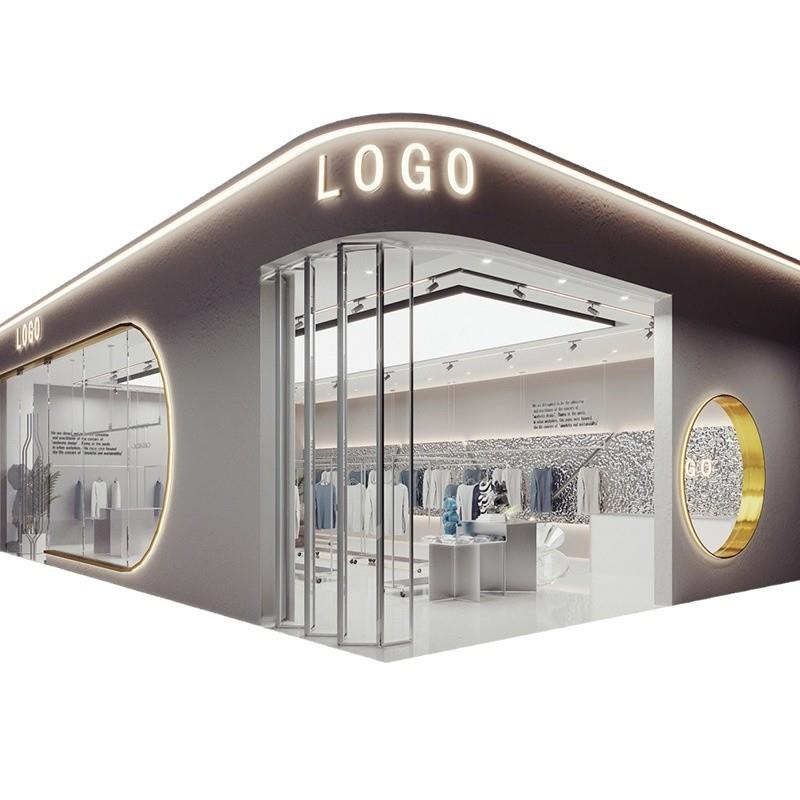 服装店展示架挂衣架网红陈列装饰道具女装中岛落地式不锈钢货柜