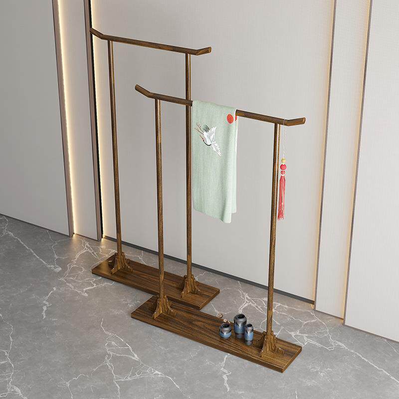 新中式古典衣帽架落地简易挂衣架卧室家用秀禾服装展示民宿实木复