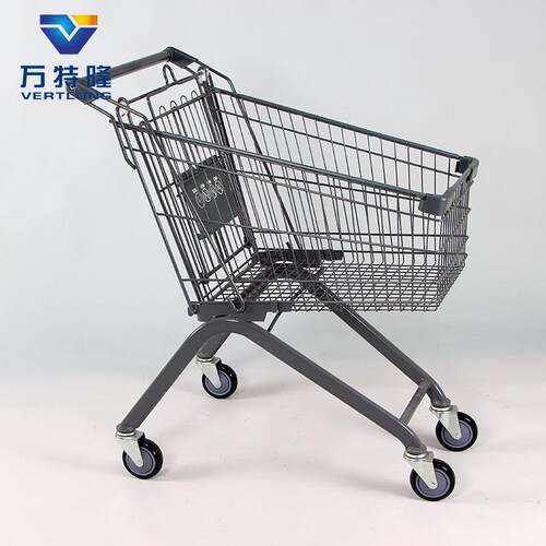超市购物车手推车仓库理货车商场推车金属理货车灰色款
