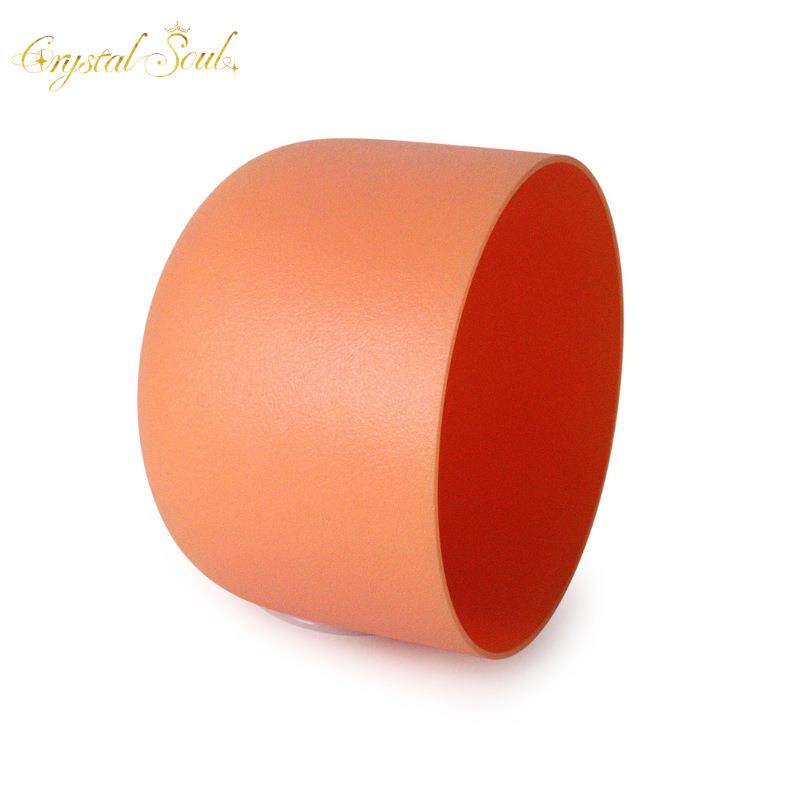 炼金水晶钵7英寸432Hz橙色磨砂钵石英水晶颂钵冥想疗愈唱歌碗