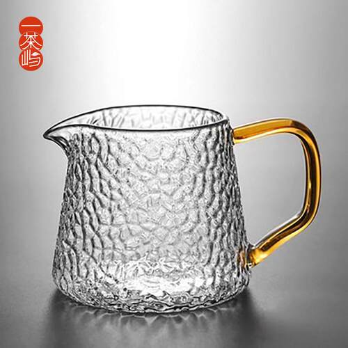 加厚高温锤纹公道杯玻璃茶漏一体套装分茶器公杯功夫茶具配件