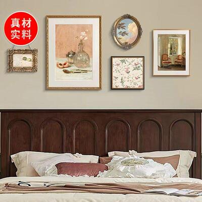 轻奢画壁画美装饰画室挂画组合客厅床头奶油餐风厅QGO卧古风中法