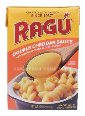 进口RAGU乐鲜芝士酱双重切达奶酪酱面包意面酱炸鸡汉堡三明治453g