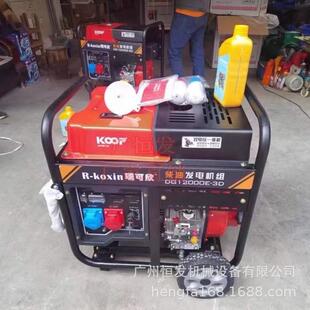 瑞可欣风冷柴油发电机组小型单相220v10kva8kw等功率双压一体机