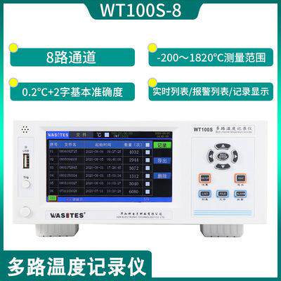 华知科多路温度测试仪WT100S-8多通道巡检仪6曲线列表