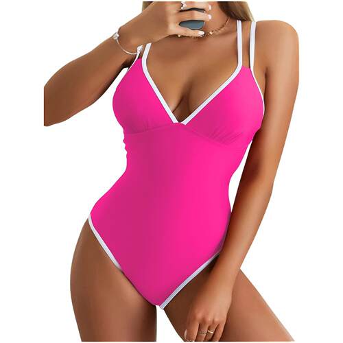 One-piece swimsuit, high waisted triangle bikini, women's