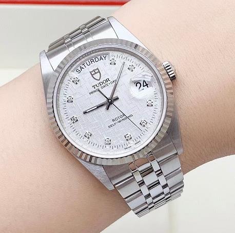先鉴后发 98新36mm帝舵王子系列双历76214-0015自动机械男表正品