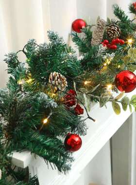 厂家直供2.7米圣诞藤条 圣诞节装饰品挂件 270cm绿色圣诞装饰门藤