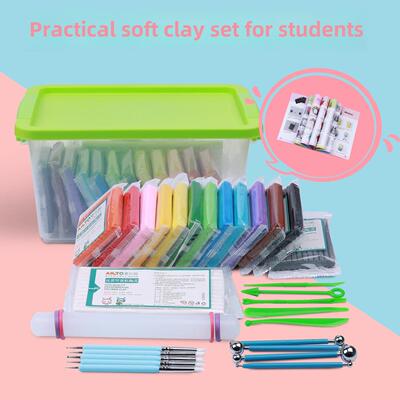 Ailto环保DIY手工成型烤箱软泥彩陶125克一件20色套装