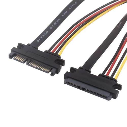 SATA7+15P延长线 机械固态硬盘数据一体线 22pin公对母串口电源线