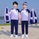 幼儿园秋季 小学生校服 园服浅紫色英伦风一年级班服纯棉运动服套装