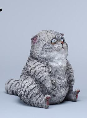JXK愣猫送仿M004真猫动物模型咪摆件女生玩偶办愣公桌面摆件