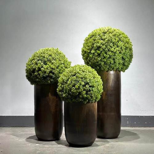 新中式花艺彷真绿色植物景观样板房客厅样品屋展示中心彷真植物球