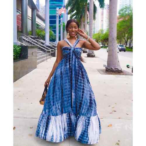 Dress, long skirt, blue high waisted camisole skirt, sub