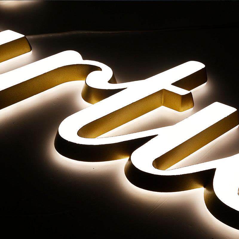 美什不锈钢背发光字迷你树脂发光字led发光字制作广告导视牌