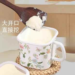 3斤搪瓷方形猪油罐高温直接装热油带盖子子不炸裂食品级双料不掉