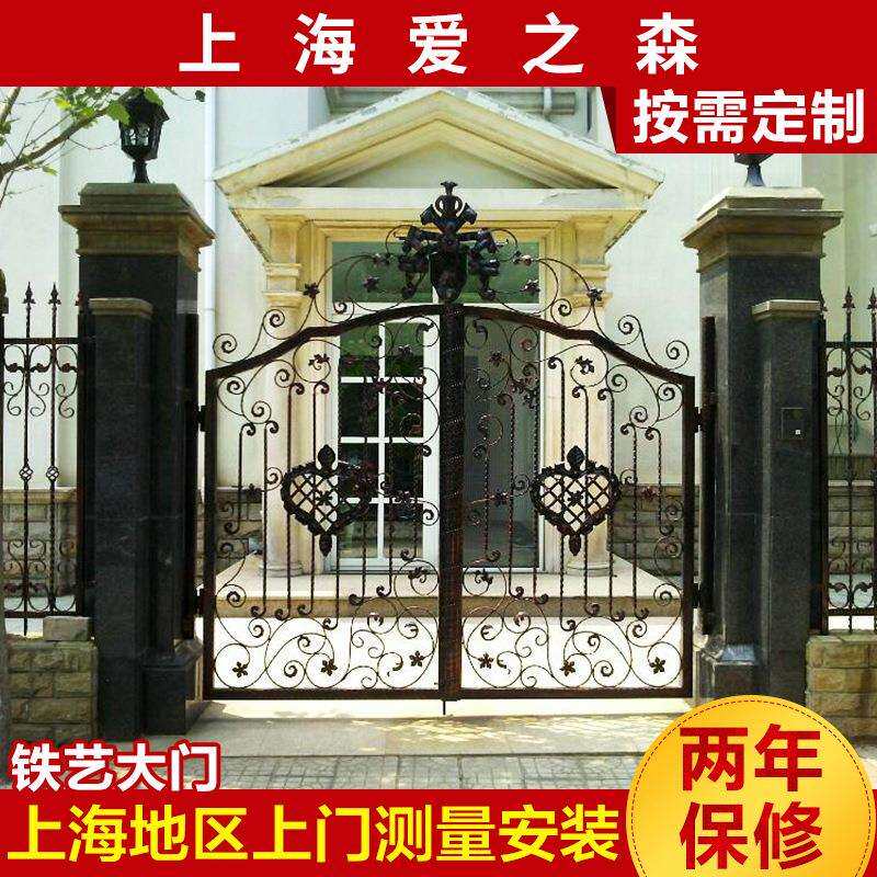 别墅双开不锈钢大门上海厂房小区庭院铁艺大门铁艺围墙大门