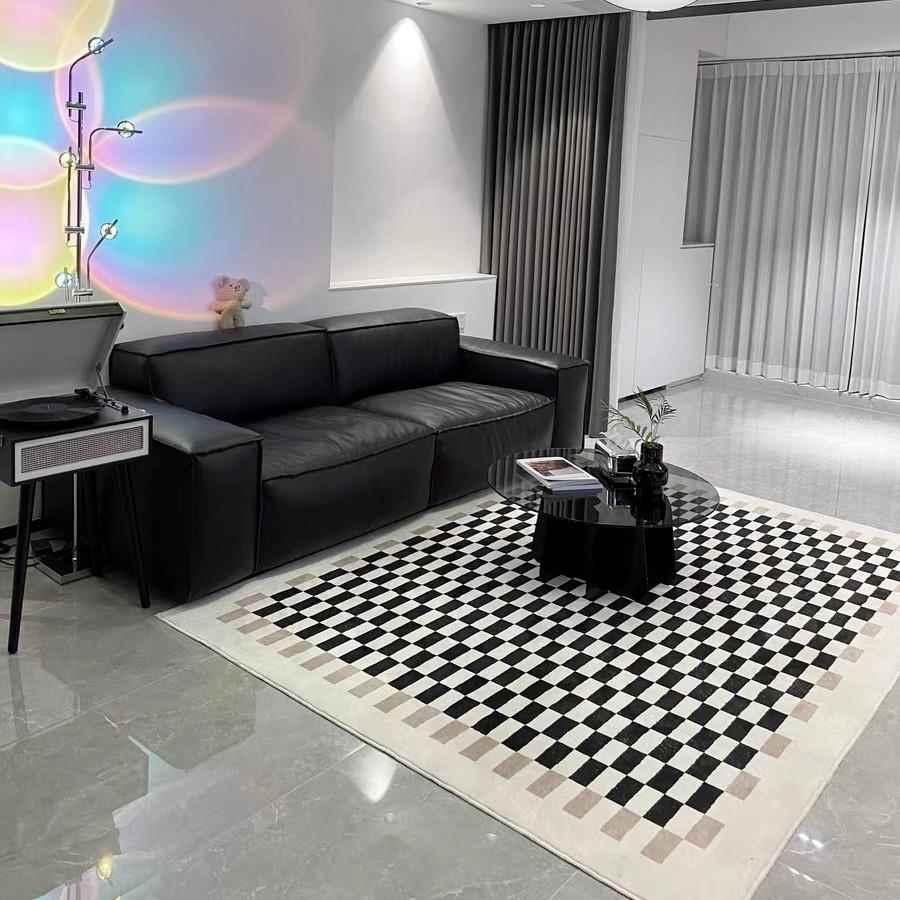 正品中垫约古罗棋盘格地马毯客厅彩色点点沙发茶几现代简卧室床边