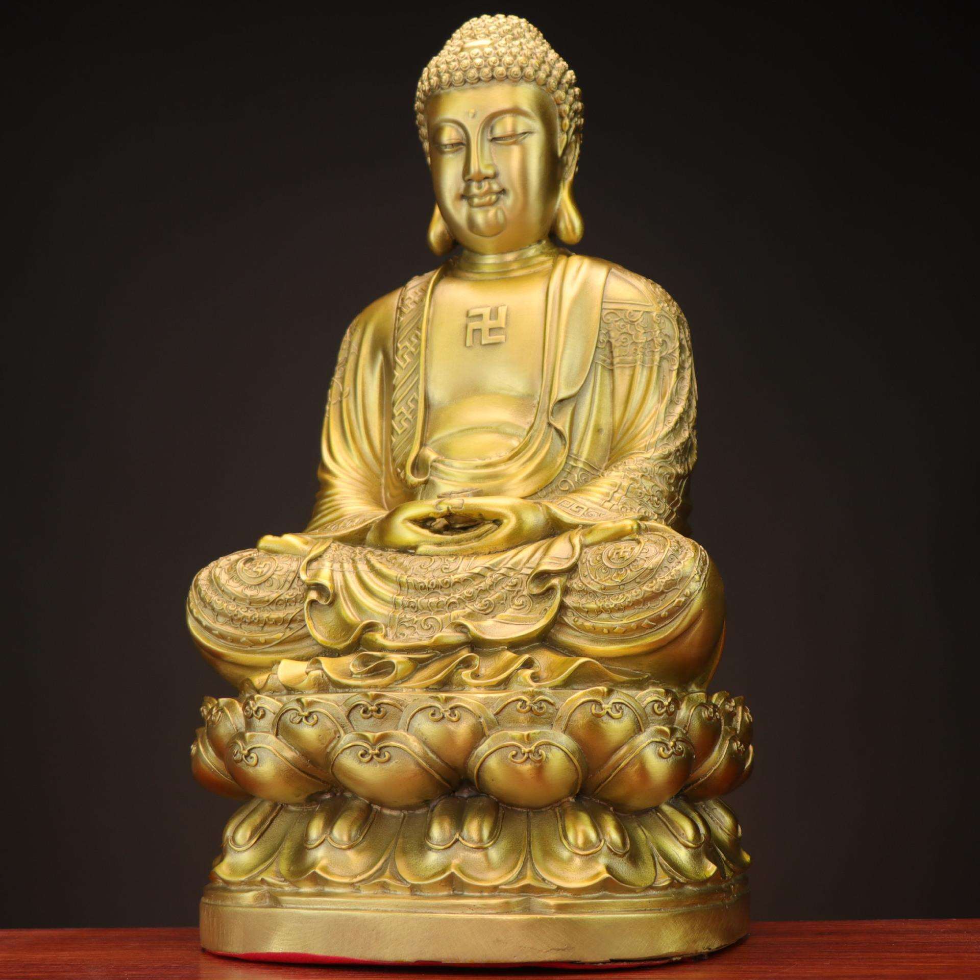 铜释迦摩尼 铜阿弥陀佛大日如来佛祖 铜像摆件 莲花佛 释迦佛