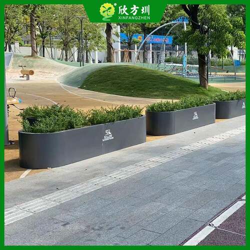 户外公园景区造景镀锌板喷塑烤漆花盆园林绿化铁艺花箱摆件组合