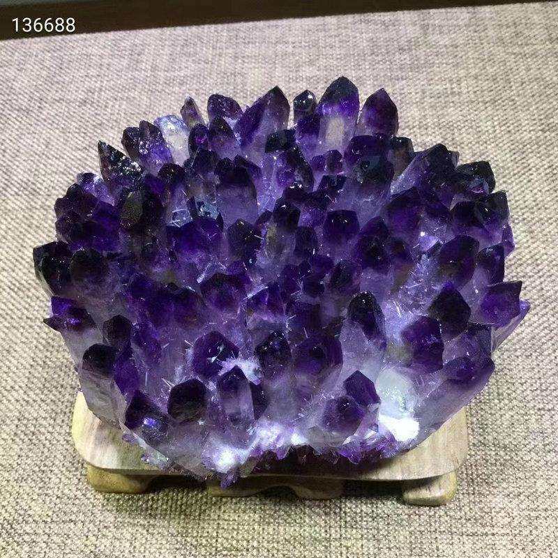 白水晶簇摆件黄水晶紫水晶绿幽灵彩色水晶花原石水晶柱能量石消磁
