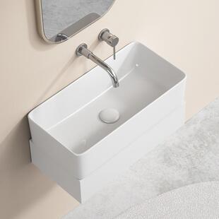 挂墙式无龙头孔洗手盆悬空壁挂陶瓷小号洗脸盆浴室柜迷你洗漱台盆