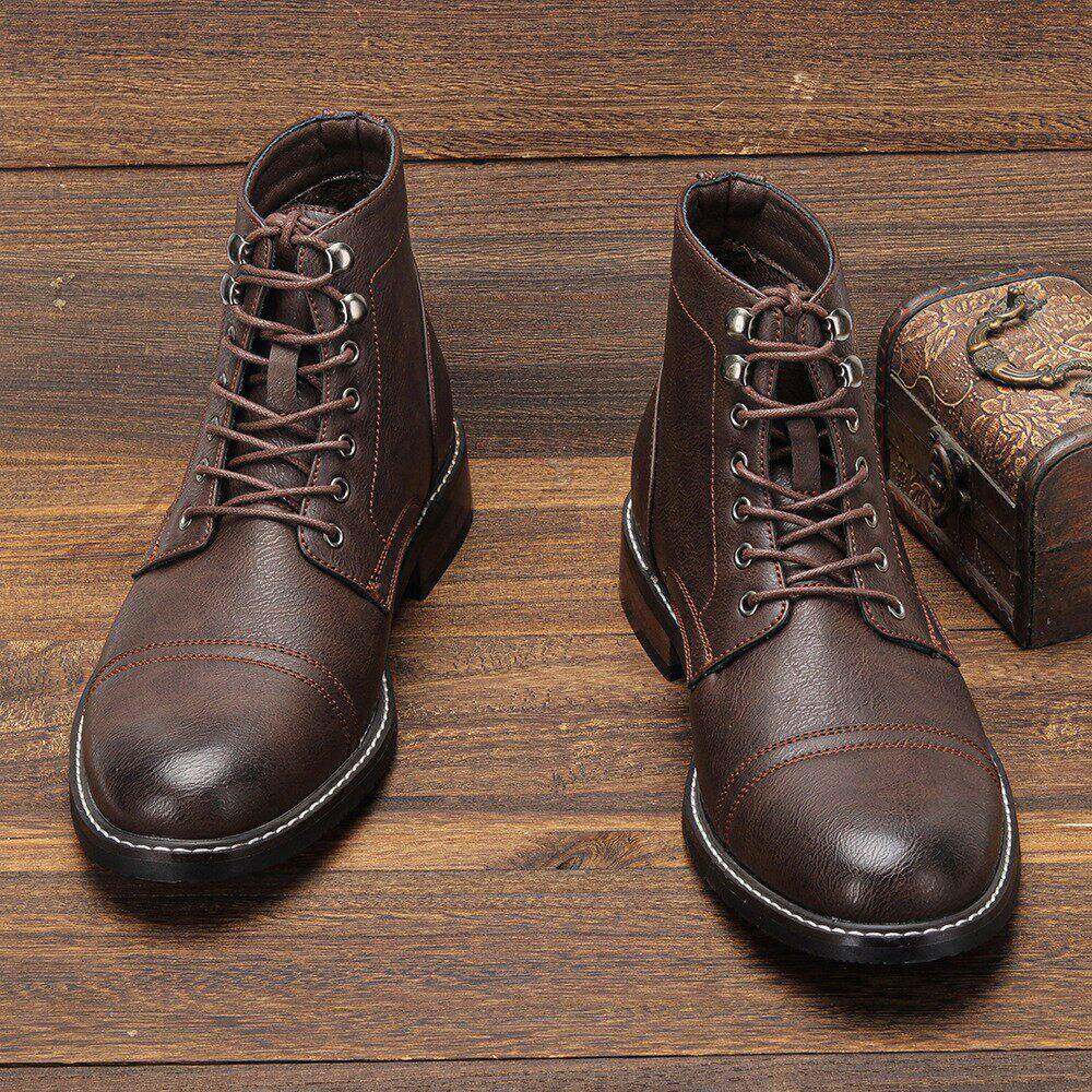 Leather Men Plus Size Martin Boots High-Quality Ankle Boots