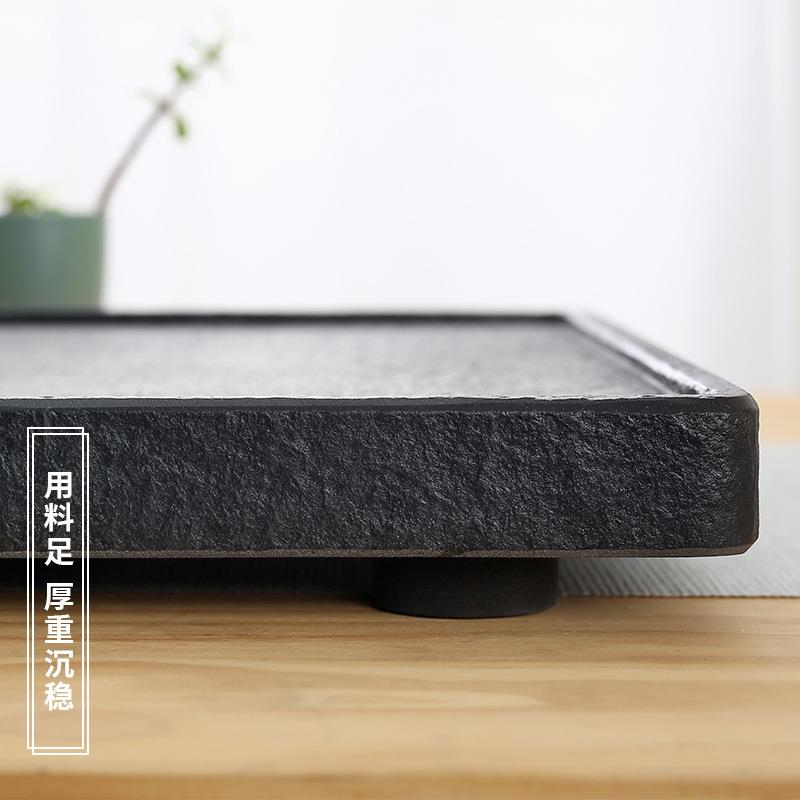 办公茶盘乌金石头天然石家用客厅石材整块简约排水小茶台现货