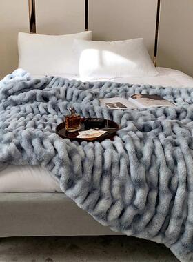 毯子冬天ins兔毛加厚午睡泡泡白色毛毯 ｜办公室ri0t沙发家居冬季