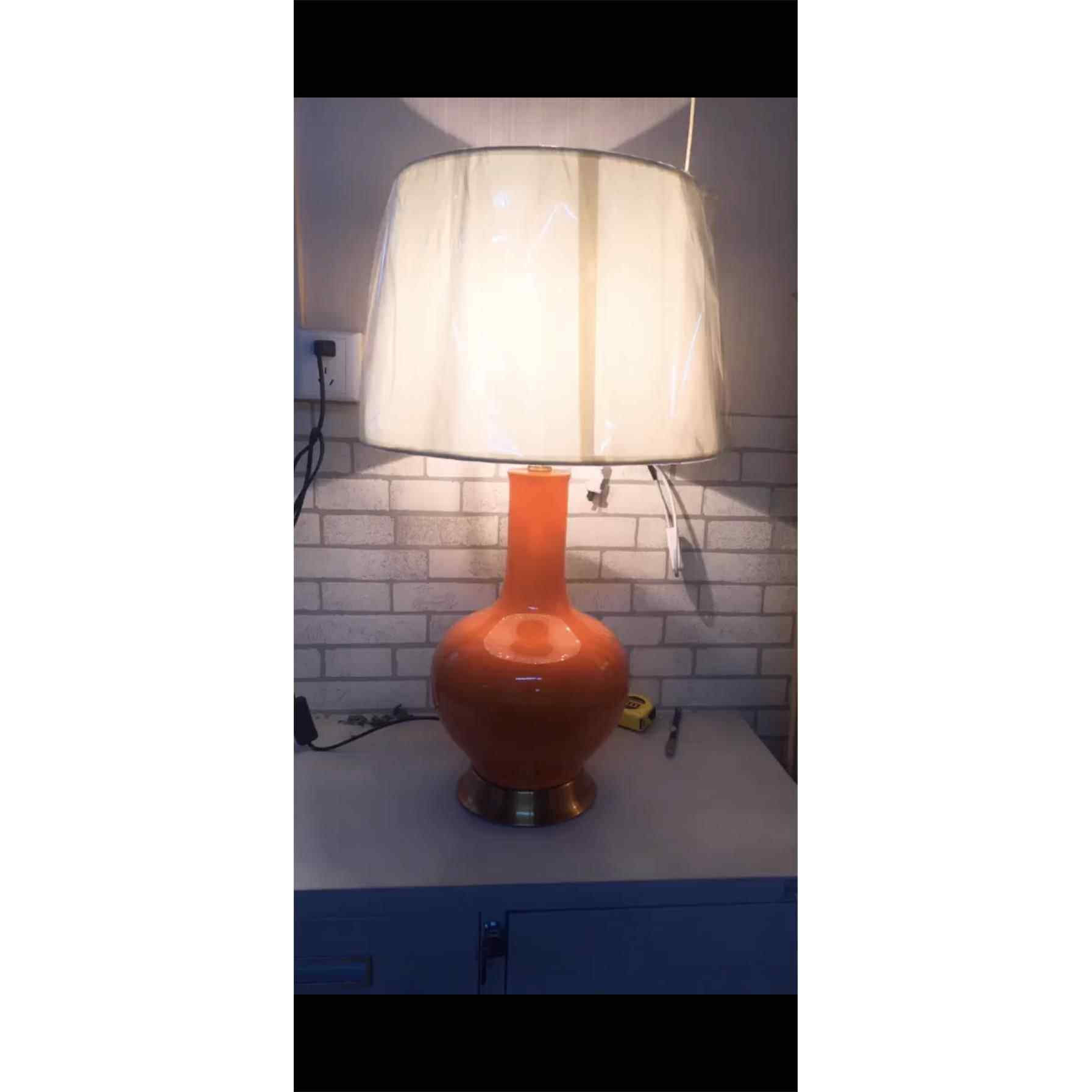 高档约北欧陶瓷台灯色式卧室客厅家用现代简欧橙式美结婚灯