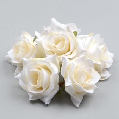 50PCS/5CM White Rose bud Artificial Silk Flowers Head For Ho