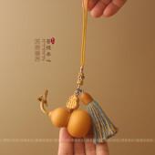 天然短款 小葫芦挂件大门对门卧室玄关檀香木福字平安古典葫芦挂饰