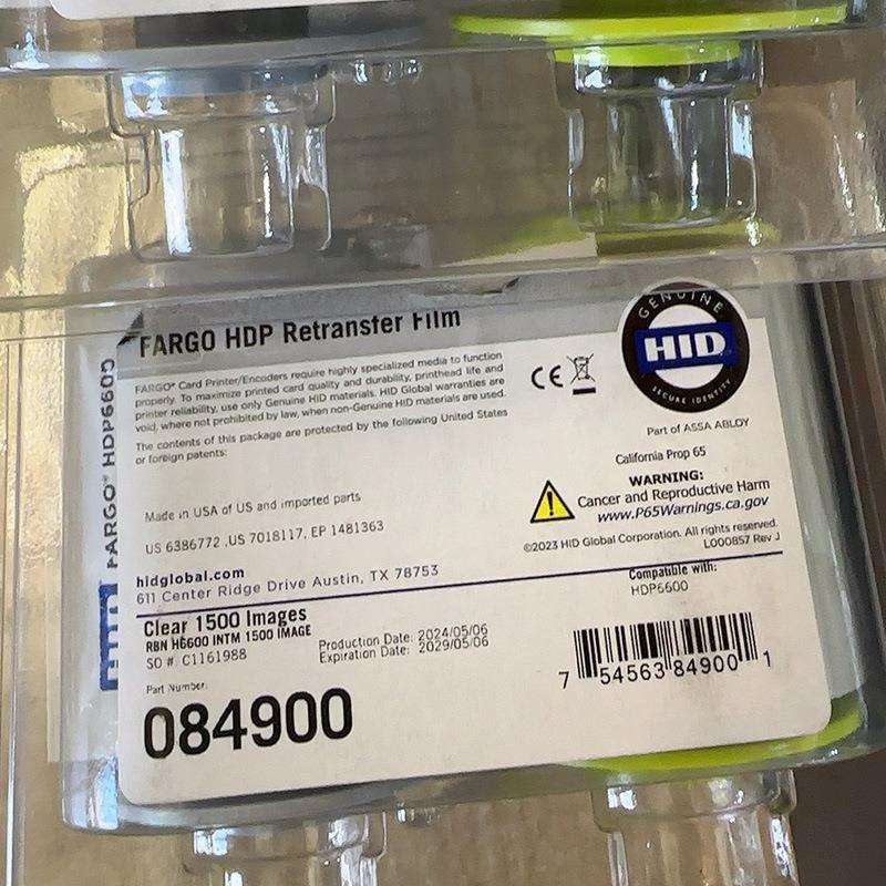 法哥 HDP6600证卡打印机 专用彩色带 084911 转印膜 084900