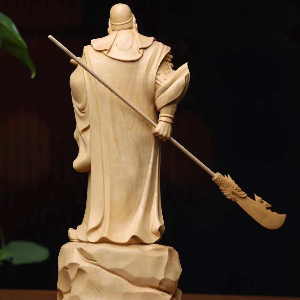 拿印关公小叶黄杨木雕雕刻关二爷财神摆件木质工艺品实木文玩家居