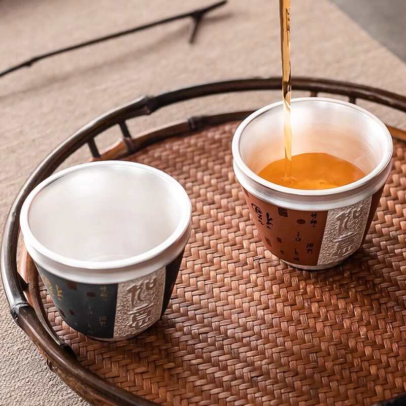 高档礼品鎏银主人杯单杯男女士对杯陶瓷功夫喝茶杯小茶盏商务送礼