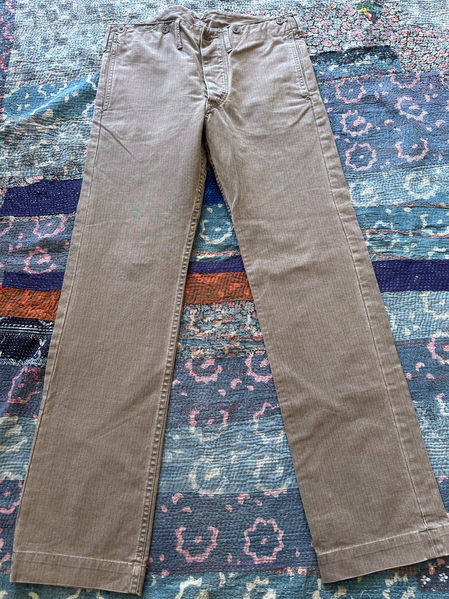 RRL Striped Distressed Casual Pants
