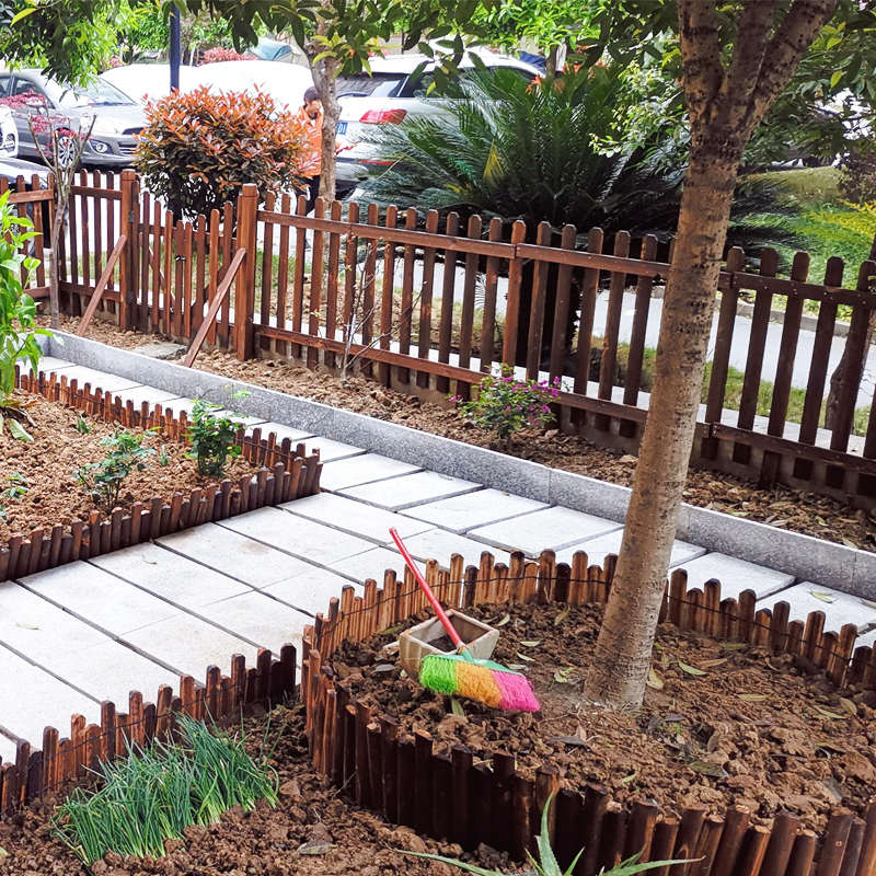 户外防腐木栅栏室外菜园围栏花坛木桩花园庭院装饰护栏阳台小篱笆