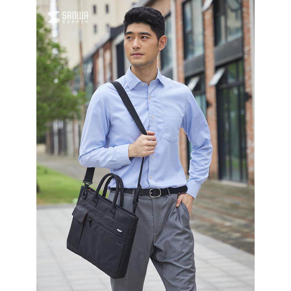 日本SANWA SUPPLY山业笔记本电脑包单肩包手提包14英寸男女简约商务休闲适用15.6英寸电脑防泼水斜挎拎包