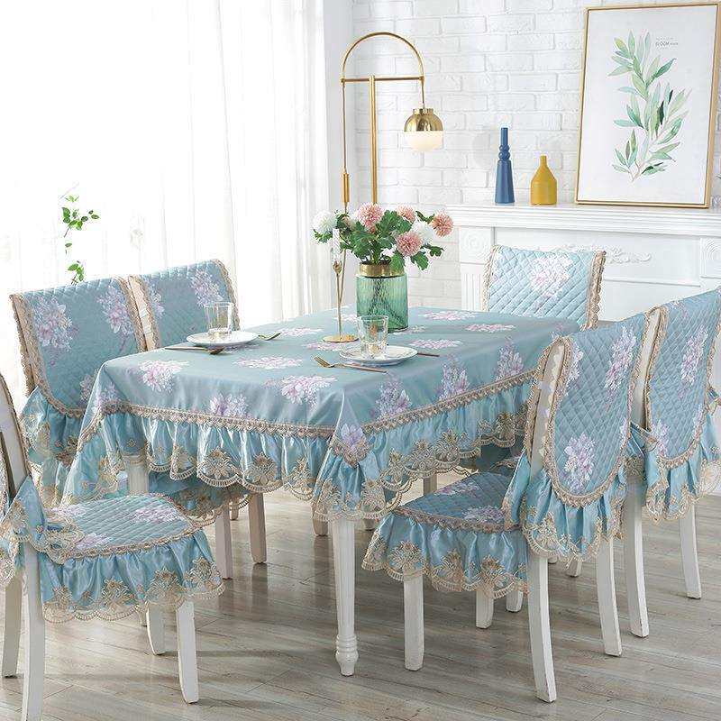 餐桌椅子套罩奢华欧式家用现代简约长方形布艺餐椅垫套装茶几桌布