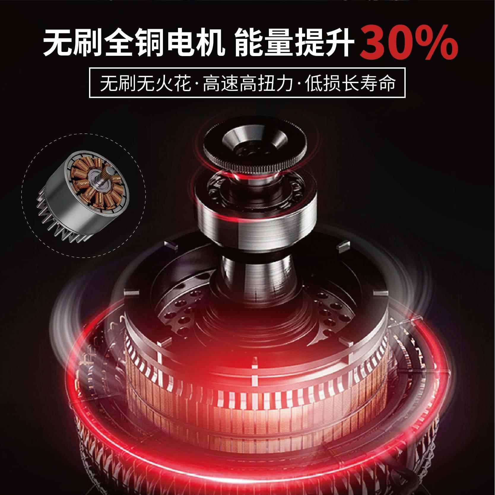 无刷子电动扳手大功率架工修木595工汽击轮胎冲风炮充电锂电