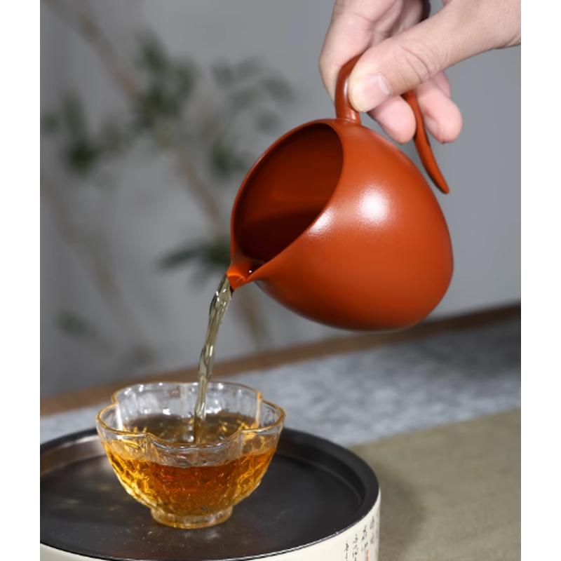 宜兴高端紫砂朱泥美人尖公道杯公道杯茶具